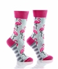 YoSox Women's Crew Socks Pink Flamingo