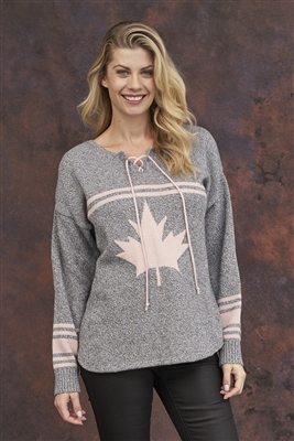 Cotton Canada Hockey Sweater Grey Pink