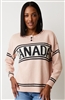 Cotton Canada Henley Sweater Pink Tweed with black tweed Canada