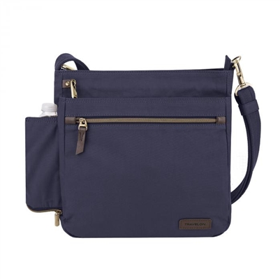 Travelon Anti-Theft Courier Crossbody Bag Stone Navy