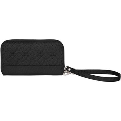 Travelon Signature Embroidered Phone Clutch Wallet Black