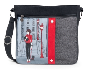 Jak's Hand Painted Lady Lamp Post Crossbody Bag Red
