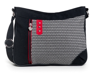 Jak's Crossbody Bag Black and White with Red