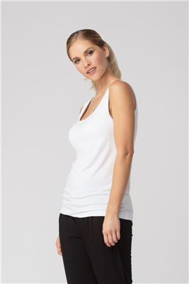 Bamboo Shelf Bra Tank White