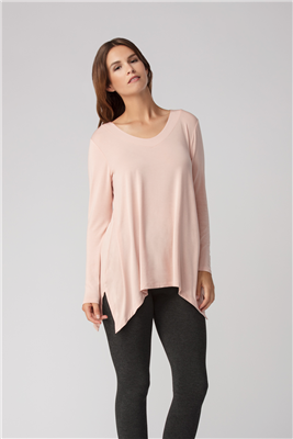 Bamboo Tunic Long Sleeve Pale Rose