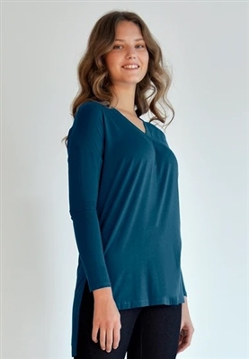 Bamboo V-Neck tunic Emerald