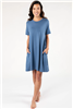 Bamboo T-shirt Dress Coastal Blue