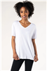 Bamboo T-shirt V Neck Short Sleeve White