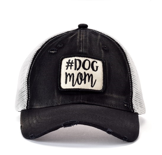 Distressed Women's Mesh Baseball Hat Cat Mom