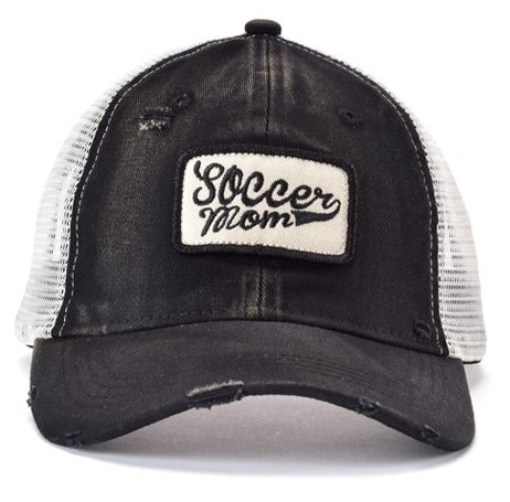 Distressed Women's Mesh Baseball Hat Soccer Mom