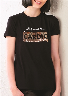 Dual Verse Sequin Tshirt Cardio/Carbs Black
