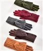 Touchscreen Knit Gloves with Fold Over Fingers Cable Knit Mitt