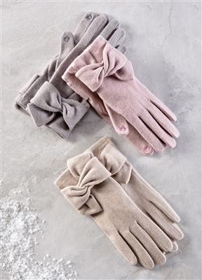 Touchscreen Bow Detail Gloves