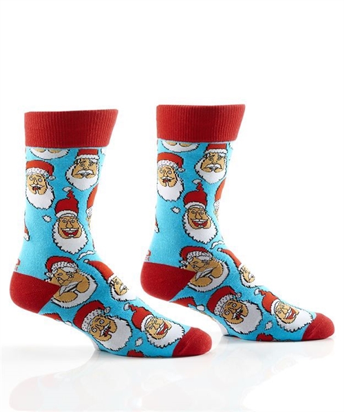 YoSox Socks Men's Crew Laughing Santa