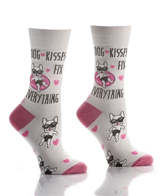 YoSox Socks Women's Crew Dog Kisses