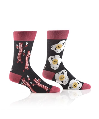 YoSox Socks Men's Crew Bacon & Eggs