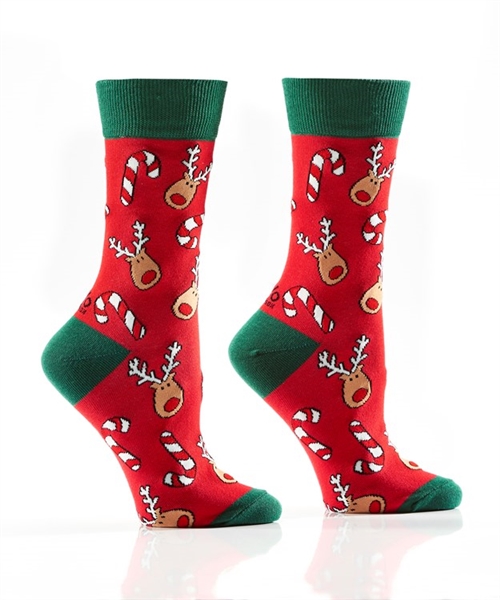 YoSox Women's Crew Socks Sweet Rudolph