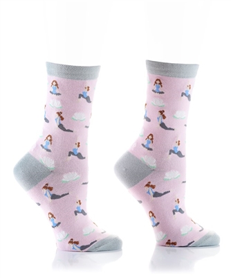 YoSox Women's Crew Socks Yoga Fitness