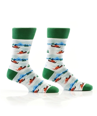 YoSox Men's Crew Socks Snowmobile