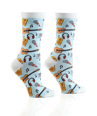 YoSox Women's Crew Socks Musician