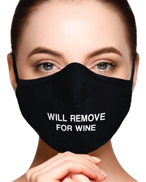 Face Mask Unisex Black Cotton Will Remove For Wine