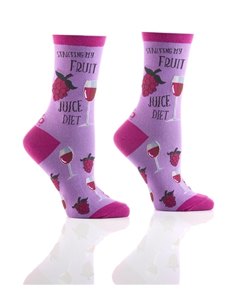 YoSox Women's Crew Socks Adult Fruit Juice