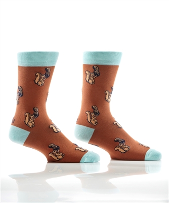 YoSox Men's Crew Socks Squirrels and Peanuts