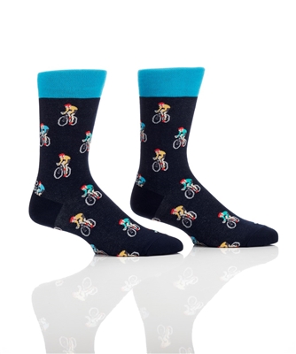 YoSox Men's Crew Socks Bikes