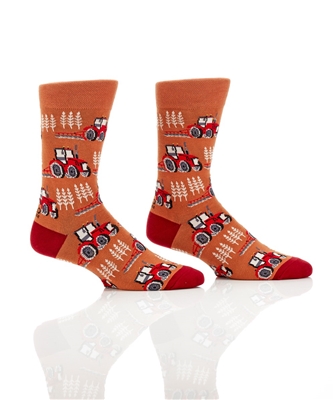 YoSox Men's Crew Socks Tractor