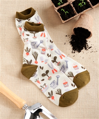 YoSox Women's Crew Socks Gardening