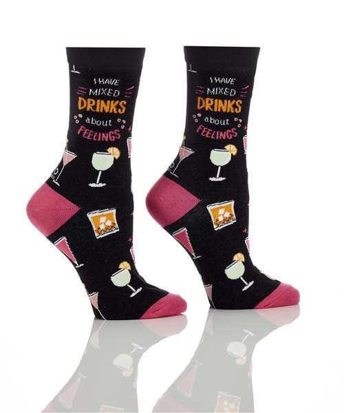 YoSox Women's Crew Socks Mixed Drinks