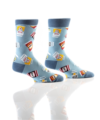 YoSox Men's Crew Socks Beer Cans