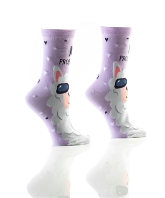 YoSox Women's Crew Socks Llamas No Probllama