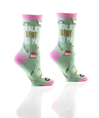 YoSox Women's Crew Socks Talk Dirt To Me