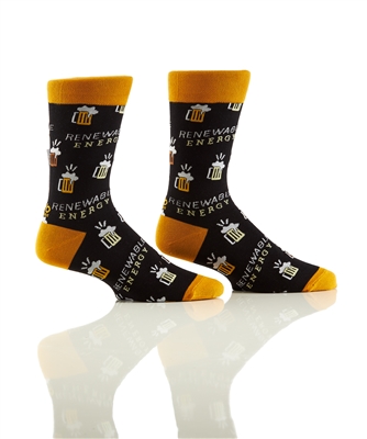 YoSox Men's Beer Socks Renewable Energy