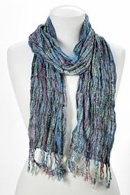 Scarf Scrunch Silver Thread Turquoise