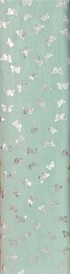 Scarf Metallic Silver Embossed Butterflies Mint