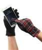 Touchscreen Knit Gloves Plaid Red Green Black