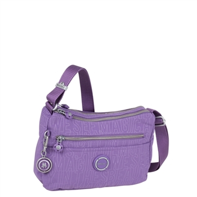 Beside-U Helston Embossing Crossbody Nylon Bag Diamond Purple