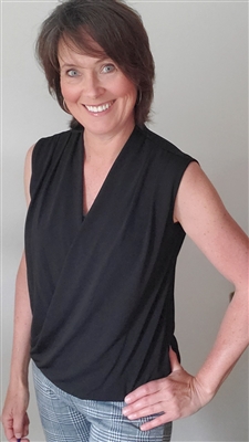 Crossover Sleeveless Top with Tank Black