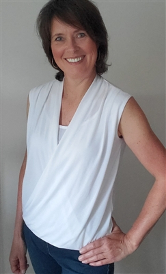 Crossover Sleeveless Top with Tank White