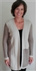 Open Front Patchwork Cable Knit Cardigan Sweater Latte