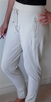 Zipper Pocket Jogger Pants Beige