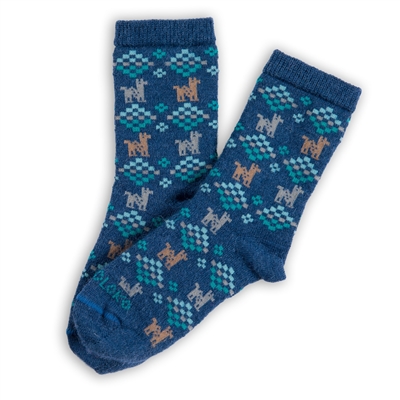 Alpaca Polygon Socks Denim