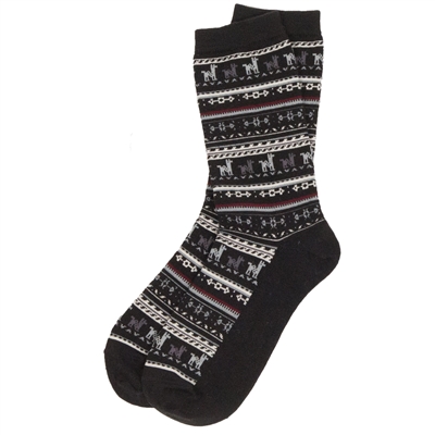 Alpaca Print Socks Black