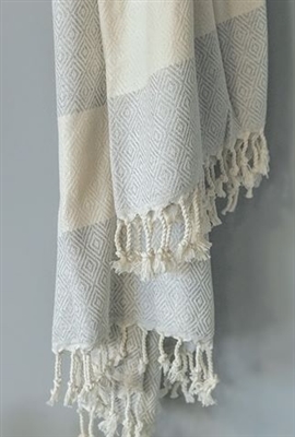 Turkish Towel Diamond Misty Grey