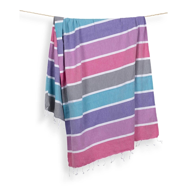 Turkish Towel Thick Stripe Bon Bon