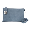 Convertible Clutch Crossbody Bag Linen Blue