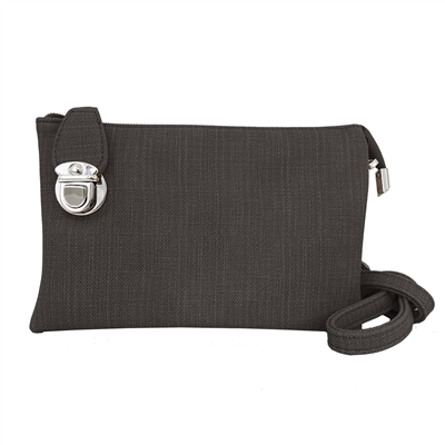 Convertible Clutch Crossbody Bag Linen Dark Grey