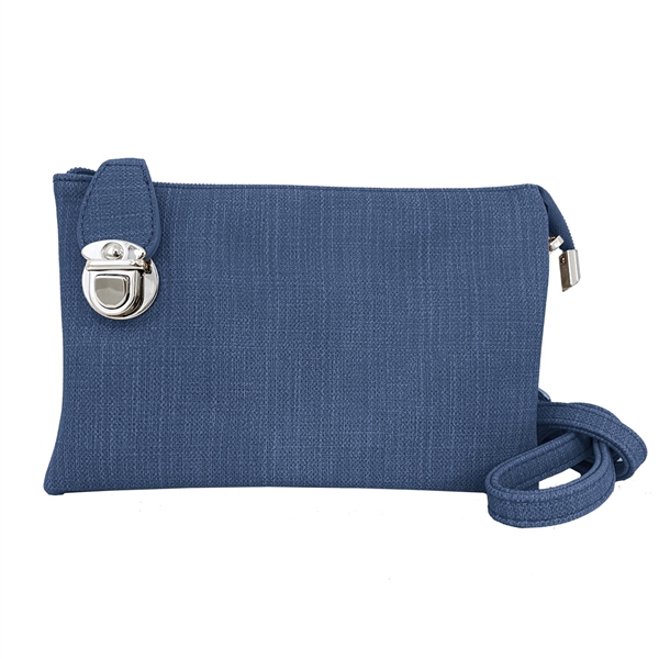 Convertible Clutch Crossbody Bag Linen Navy